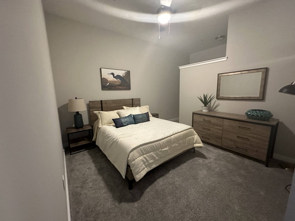 Bedroom with bed at Mariposa Lofts, Georgia