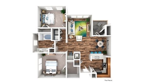 Placid Floor Plan at The Pointe at Suwanee Station, Suwanee, GA