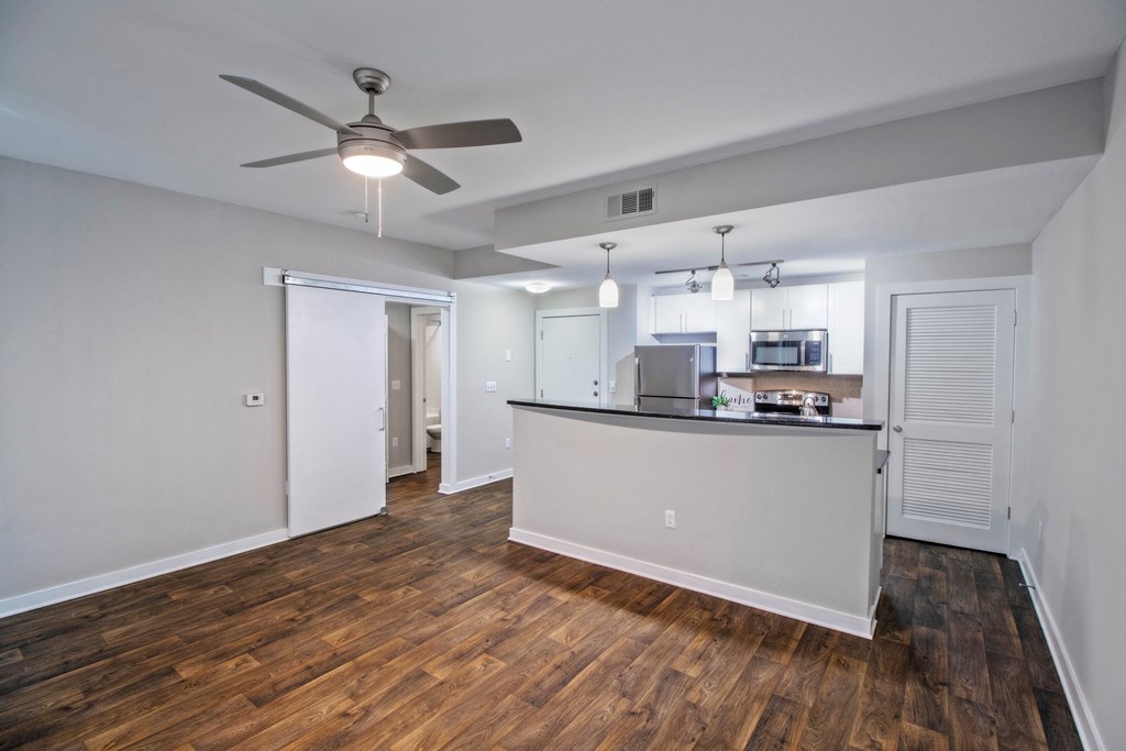 Renovated Adams Kitchen at West Inman Lofts Apartments, Atlanta, Georgia
