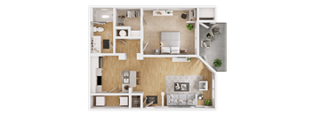 a floor plan of a 1 bedroom apartment
