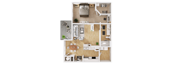 a floor plan of a 1 bedroom apartment