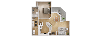 a floor plan of a two bedroom apartment