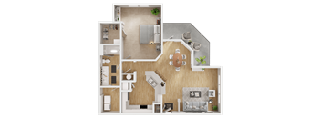 a floor plan of a two bedroom apartment