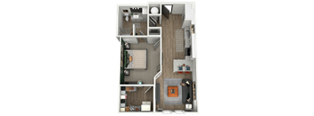 a floor plan of a bedroom with a bathroom and a living room