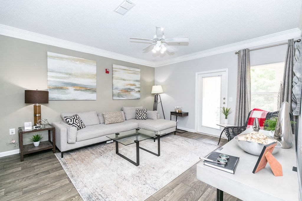 Living Room Interior at Villas at Hampton, Hampton, GA