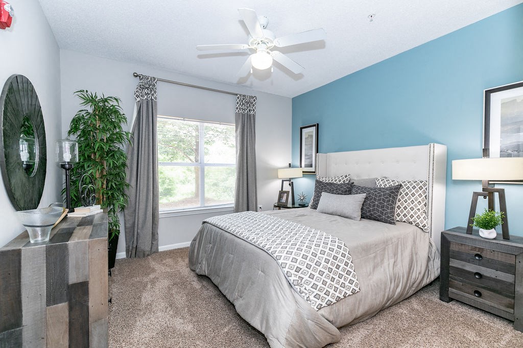 Comfortable Bedroom With Large Window at Villas at Hampton, Hampton, Georgia