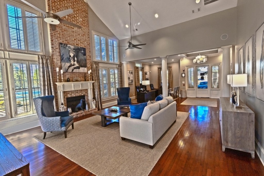 Clubhouse With Fireplace at Grayson Park Estates, Grayson, GA, 30017