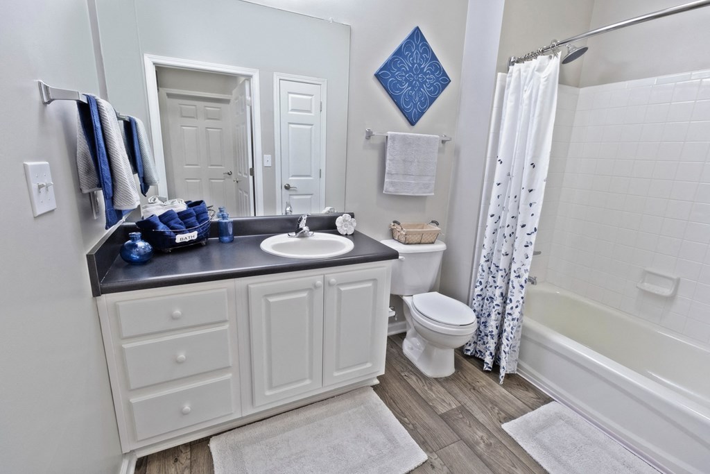 model bathroom with tub