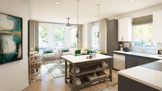 Haven B2 two bedroom kitchen to living room view - Photo Gallery