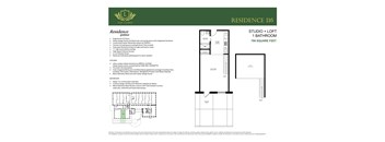 A floor plan for a residence with a studio and loft and 1 bathroom.