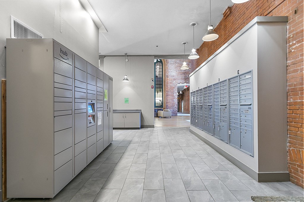 Mail Center at Clocktower and Velvet Mill Apartments, Manchester, Connecticut