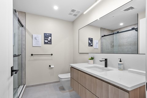 the preserve at ballantyne commons modern bathroom with sink toilet and shower