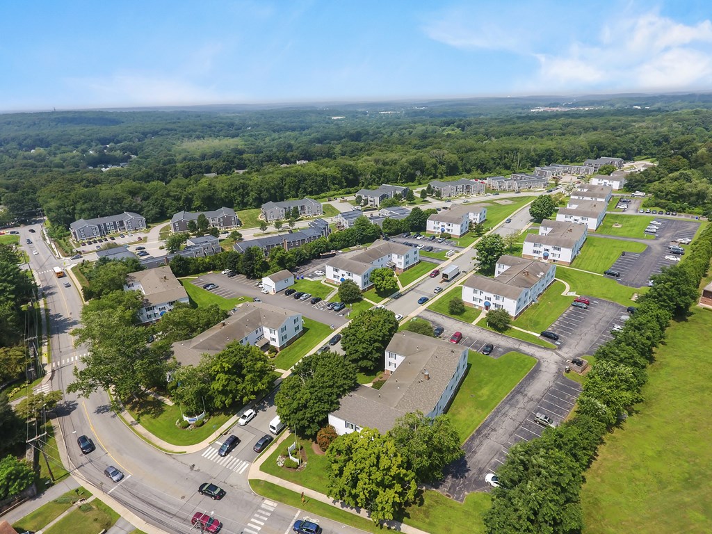 Aerial view an aerial view of a neighborhood at Eagle Pointe New London, CT, 06320