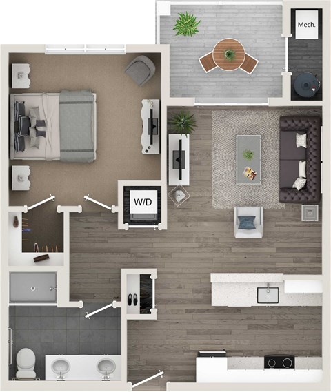 One Bed One Bath at Eden & Main 55+ Apartments, Connecticut