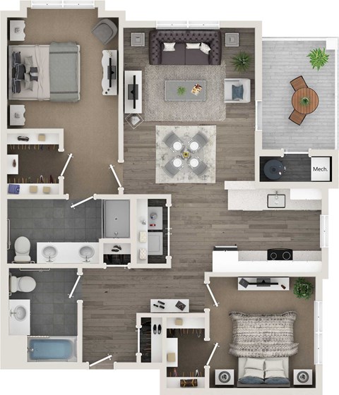 Two Bed Two Bath B at Eden & Main 55+ Apartments, Southington , CT 06489