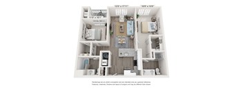 Two Bed Two Bath 1002 sq. ft.