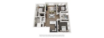 A floor plan of a house with a kitchen, living room, and bathroom.