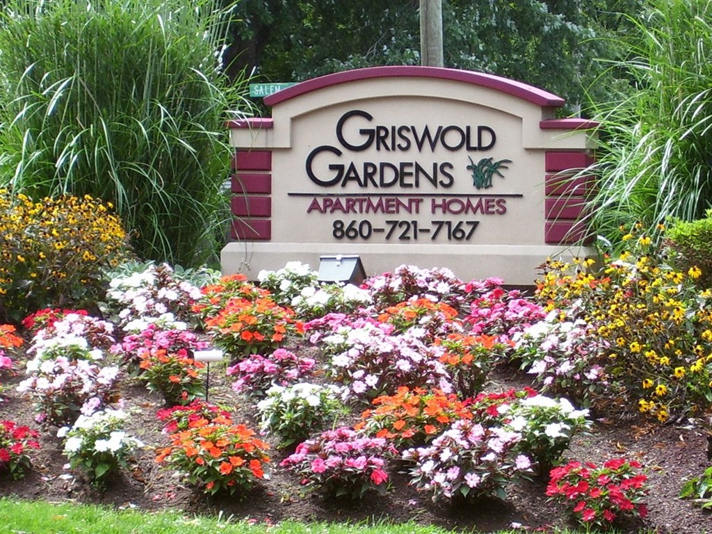 Griswold Gardens Signage at Griswold Gardens in Glastonbury, CT, 06033