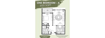 floor plan of the one bedroom 380 sq ft house