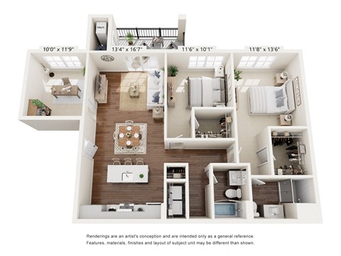 Two Bed Two Bath Den