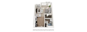 Studio Floor Plan at Stepny Place, Rocky Hill, 06067