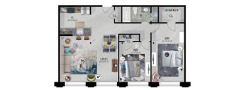 2 bed 2 bath C at Cherry Street Lofts, Bridgeport