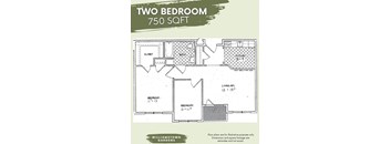 a floor plan for a two bedroom 280 sq ft house