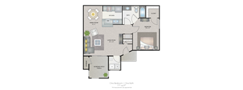 Colonial Pointe Apartments Orlando Florida One Bedroom Floorplan