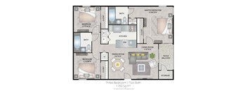 Hunters Glen Apartments Sarasota Florida Three Bedroom Floorplan