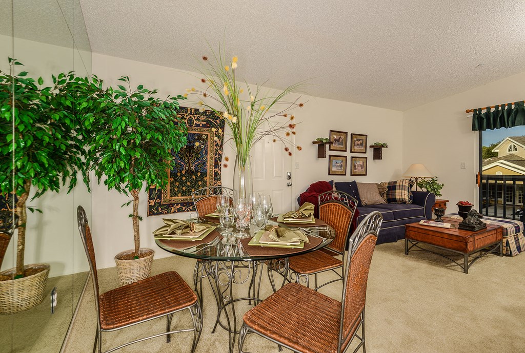 Hunters Glen Apartments Sarasota Florida Dining Table View of Living Room