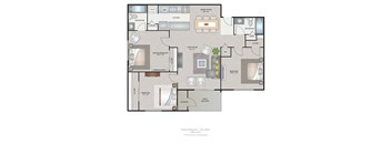 Park Avenue Apartments Tampa Florida Three Bedroom Floorplan 1300sf