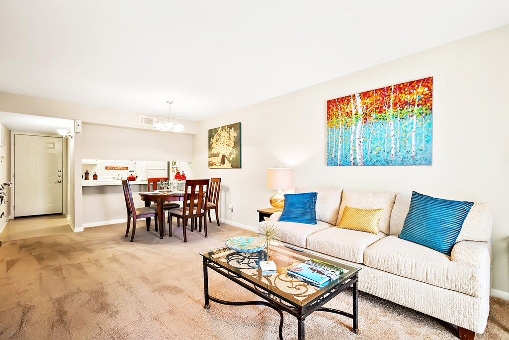 open concept living and dining