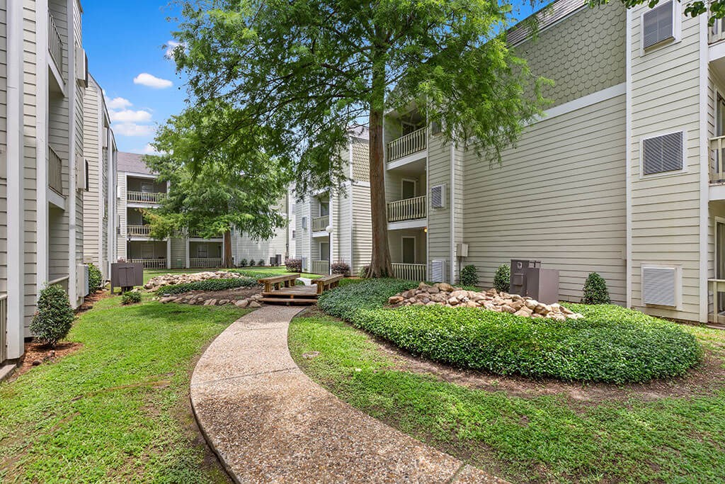 lush green courtyard