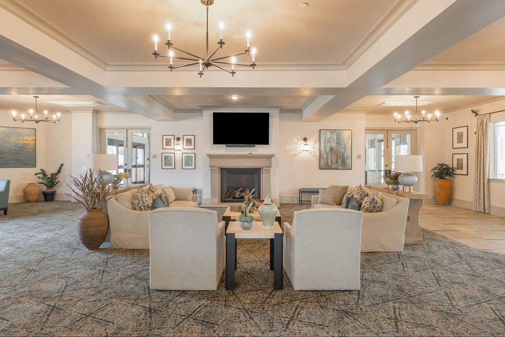 Clubroom With Fireplace at The Villas at Ellis Manor, Fresno, 93720