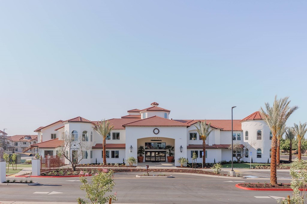 Entrance Driveway at The Villas at Ellis Manor, Fresno California