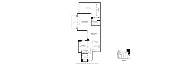 A black and white image of a floor plan for a house.
