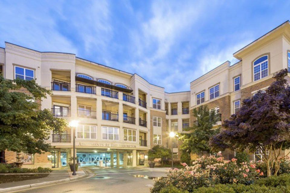 A building with the words