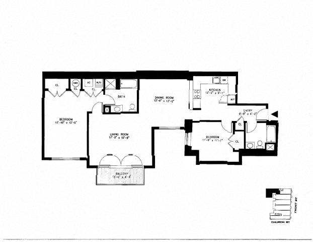 A black and white image of a house floor plan.