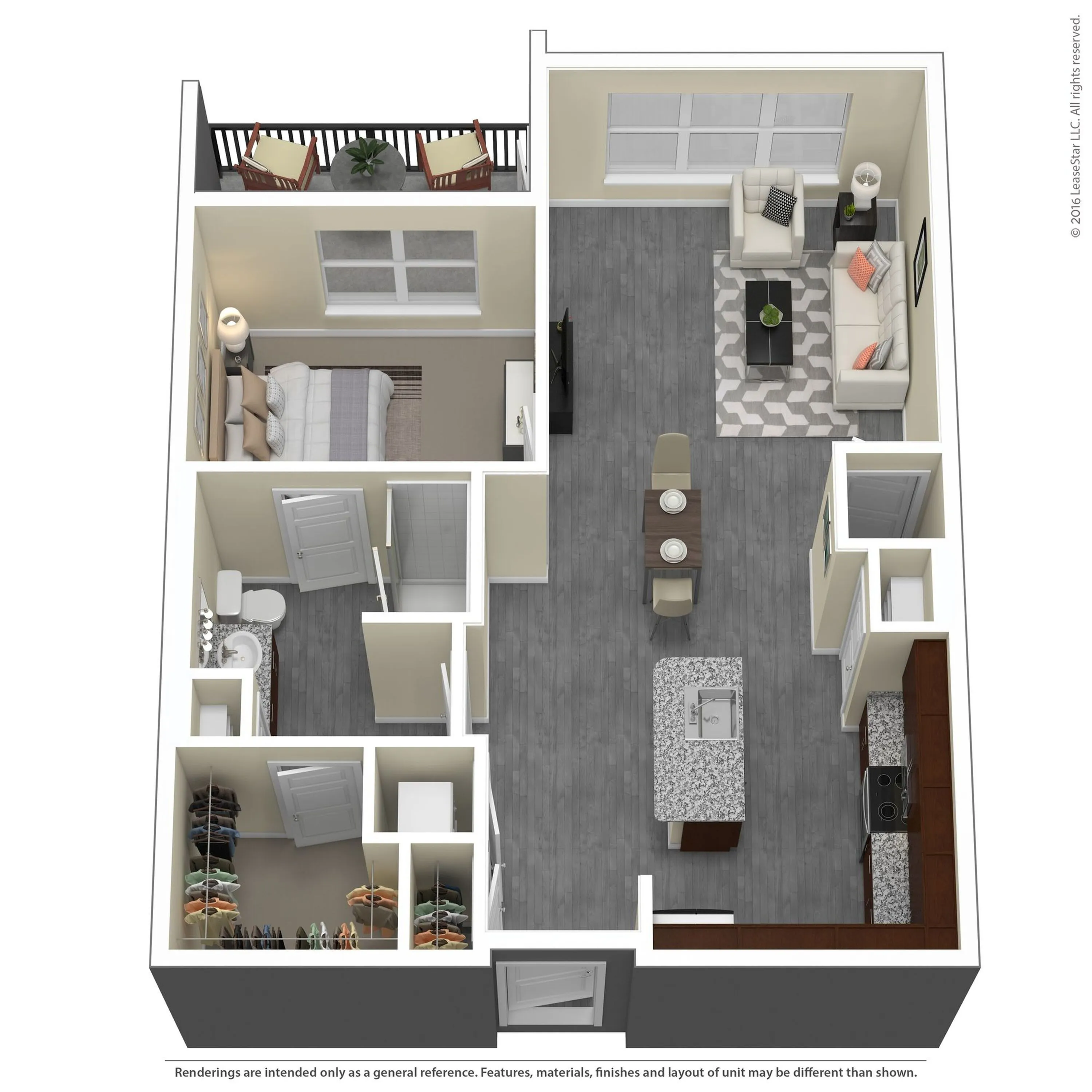 A floor plan of a house with a living room, dining room, kitchen, and bathrooms.