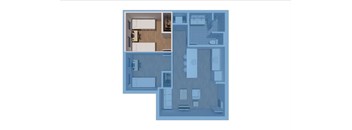 A blueprint of a house layout with multiple rooms.