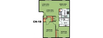 Two Bedroom One Bathroom (CN1B)
