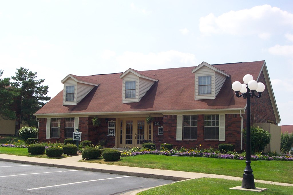 a house with a street light in front of it