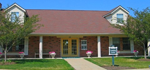 a building with a sign in front of it