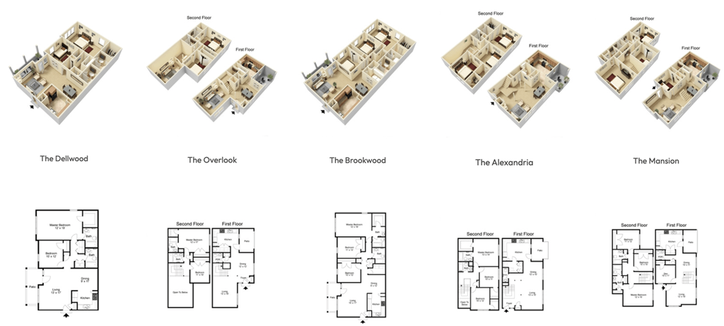 the floor plans of different units of a building