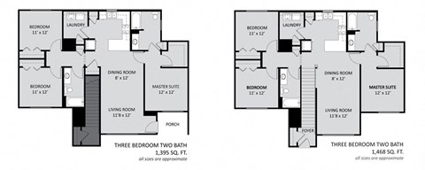 a floor plan of two different floors of a house