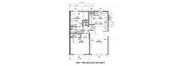 A floor plan for a 1BD/1BA (Block) property measuring 542 sqft.
