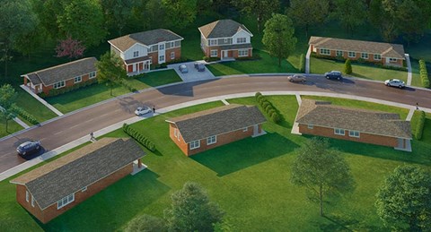 affordable section 8 milledgeville ga new construction an aerial view of a neighborhood with houses and a parking lot