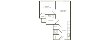 a floor plan of a house with a bedroom and a living room