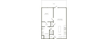 a floor plan of a house with a bedroom and a living room