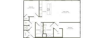 the blueprint of a floor plan of a home with a bedroom and a living room